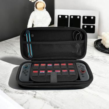Imagem de Carry Pouch Case Compatible for Nintendo Switch 2 (2025), Portable Hard Travel Case with Pockets and 12 Game Cartridges Compatible for Switch 2 Accessories - Black