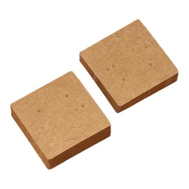 Imagem de TINGSING 200 peças de cartões para exibição de brincos com 6 furos, cartão suspenso de brinco de 5 x 5 cm com 200 sacos de embalagem, etiquetas de joias de papel kraft em branco para pequenas empresas