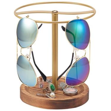 Imagem de Organizador de óculos de sol BDBDYEAY Suporte de óculos de madeira par