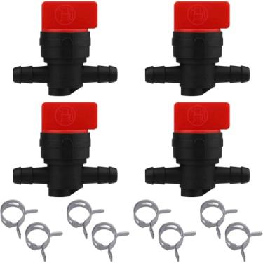 Imagem de Válvula de desligamento de combustível de 1/10.2 cm, 4 peças de válvula de desligamento de combustível de motor pequeno para tratores de cortador de grama a gás 494768 698181 493960 698183, com 8