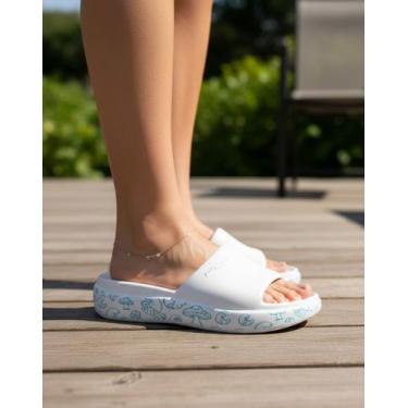 Imagem de Chinelo Piccadilly Smurfs Marshmallow Desenho na Sola, Branco, 36