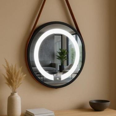 Imagem de Espelho Redondo Iluminado 60cm com Alça Touch 2 Leds Adnet Reduna