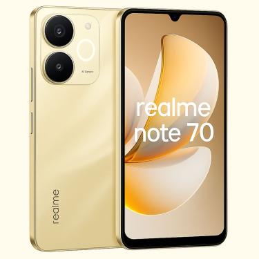 Imagem de Smartphone Celular Realme Note 70 256GB 8GB RAM Dourado Tela 6,74&quot; 90Hz Câmera 13MP Bateria 6300mAh Dual Chip 4G