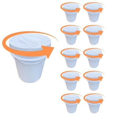 Imagem de Balde Para Cerveja Plastico 20L E Tampa Rosca - Kit 10 Pçs