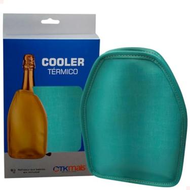 Imagem de Cooler Bolsa Térmica com Gel para Garrafa 750ml em Nylon Vinho Espumante Bebidas Cooler Sleeve CTK Mais (Verde)