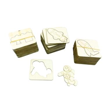 Imagem de oshhni Estênceis de madeira para desenho infantil, modelos de pintura DIY para diário, caderno, cartões, letras e agenda, Conjunto de 72 Estênceis