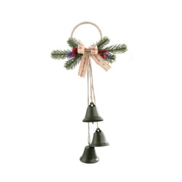 Imagem de Vaveren Sino de Natal Decorativo, Decoração de Árvore de Natal Estilo Campestre Rústico com Pingente para Lareira, Quarto e Porta, Verde