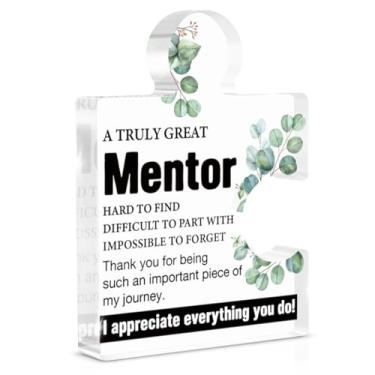 Imagem de Presentes de mentor para mulheres e homens, presentes de agradecimento para mentores, promoção de aposentadoria, aniversário, melhor presente de mentor, placa acrílica, decoração de escritório