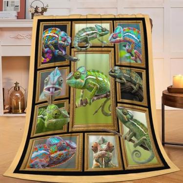 Imagem de Cobertor de lagarto, cobertor de flanela, mercadoria, aconchegante, de lã, felpudo, macio, macio, leve, presentes para amantes de animais, meninas, mulheres, homens, meninos, sofá, 127 x 101 cm
