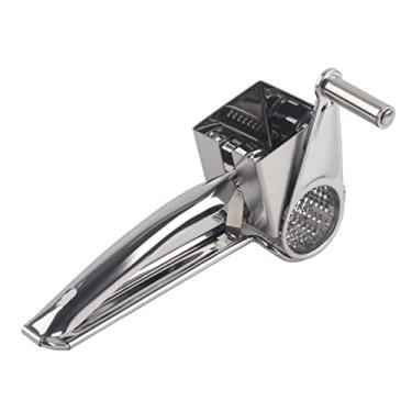 Imagem de Ralador de queijo, cortador rotativo manual de aço inoxidável e triturador com alça ergonômica, para ralar sem esforço, ideal para queijo, vegetais