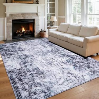 Imagem de Tapetes de área para sala de estar, tapetes laváveis para quartos, tapetes de pátio internos e externos, tapetes de entrada abstratos de caxemira sintética, tapetes robustos grandes e finos para sala
