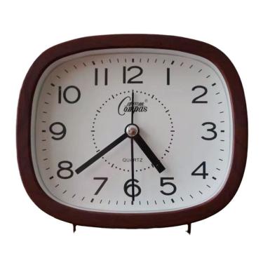 Imagem de Despertador Simple Quartz Silent Movement 13x11cm Marrom