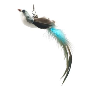 Imagem de Luzhengyang Recargas de varinha Feather Cat Teaser – Cabeças inspiradas em pássaros naturais, acessórios de brinquedo de gato para brincadeiras interativas (pacote com 5) (refil Bluebird)