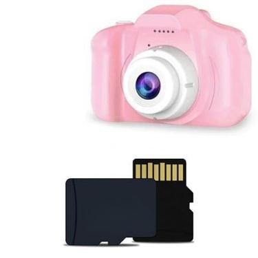 Imagem de Mini Câmera Infantil Mini Recarregável Com Capa Video Jogos Fotos, Suporta Capaz De Tirar Da Vida real (Rosa-N+8G)