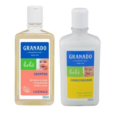 Imagem de Kit Shampoo Granado Bebê Calêndula 250mle Condicionador Infantil Granado Bebê Tradicional 250ml