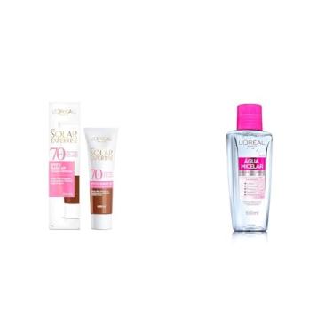 Imagem de Solar Expertise Efeito Makeup Cor 6.0 FPS70 30g + L'Oréal Paris Dermo Expertise Solução de Limpeza 5 em 1 - Água Micelar 100ml