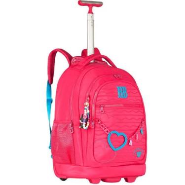 Imagem de Mochila Rebecca Bonbon Rodinhas Juvenil Escolar Mala Rosa