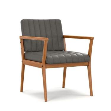 Imagem de Poltrona Miami Linho Cinza - Mobly