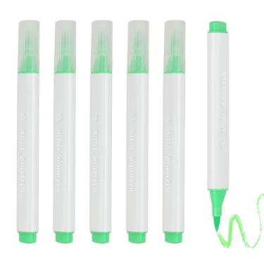 Imagem de PATIKIL Caneta de aquarela de arte, 6 peças, caneta aquarela triangular de ponta macia para escritório, artesanato, álbuns, escrita, diário, desenho, caligrafia, verde fluorescente