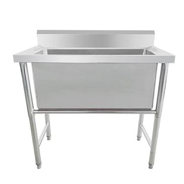 Imagem de TRGCJGH Pia utilitária para lavanderia, pia de tigela única grande, pia industrial de cozinha, pia independente, lavagem de pia de aço inoxidável (100 cm/39,3 pol, profundidade: 40 cm/15,7 pol.)