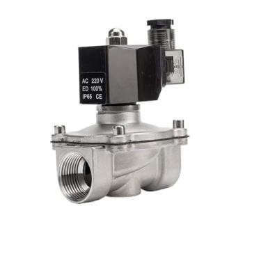 Imagem de 1 peça de válvula solenoide de aço inoxidável 304 normalmente fechada, à prova d'água, IP65, resistente à pressão 10P, válvula de controle solenoide 22 (DN15, 2W impermeável-24V)