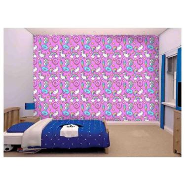 Imagem de Papel De Parede Infantil Unicórinios Rosa 3D Azs104 - Você Decora