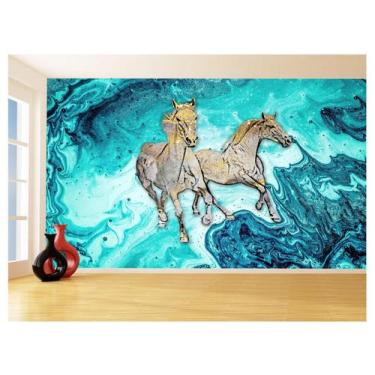 Imagem de Papel De Parede Animais Pop Art Cavalos Cores 3,5M Pxa347 - Você Decor