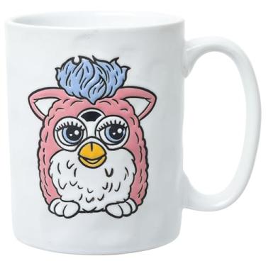 Imagem de Silver Buffalo Caneca de cerâmica Furby Pink Blue Furby com logotipo resistente à cera de 500 ml