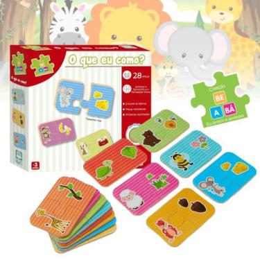 Imagem de Brinquedo Quebra Cabeça Madeira Infantil BE A BÁ Bebê Educativo Figura
