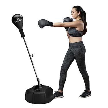 Imagem de Saco de pancadas com suporte, bolsa de boxe para adolescentes e adultos - altura ajustável - bolsa de velocidade para treinamento, equipamento de boxe, alívio de estresse e fitness