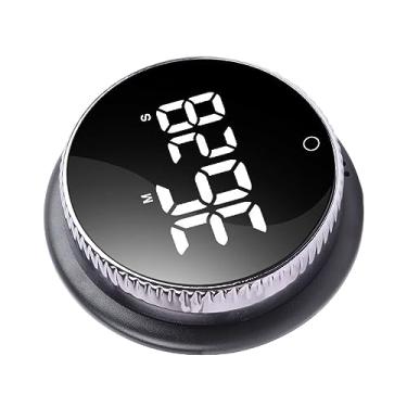 Imagem de AYNEFY Temporizador de Rotação Digital, Despertador de Cozinha, Plástico, Operação Silenciosa, Temporizador de Contagem Regressiva para Estudantes, Gerenciamento de Tempo de Estudo