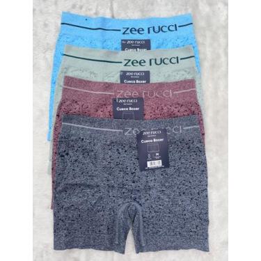 Imagem de KIT 4 Cueca Boxer Zee Rucci Sem Costura Poliamida Textura Cor:Azul/Ver