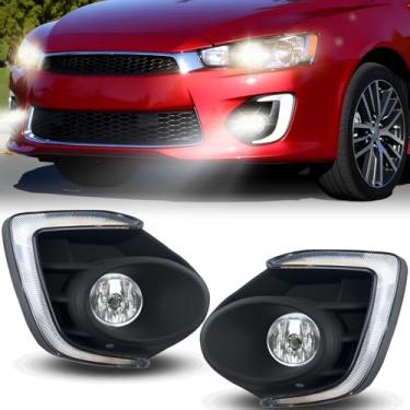 Imagem de Faróis de neblina compatíveis com Mitsubishi Lancer 2016 2017, 1 par de faróis de neblina dianteiros - Lente transparente