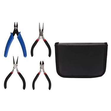 Imagem de Conjunto de alicates de 4 peças Kit de ferramentas de alicate de nariz redondo profissional para fazer joias DIY Artesanato Engenheiros Eletricistas Saco de armazenamento de