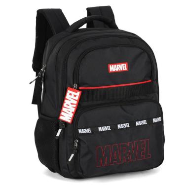 Imagem de Mochila De Costa Juvenil Escolar Preto Luxcel Passeio Marvel