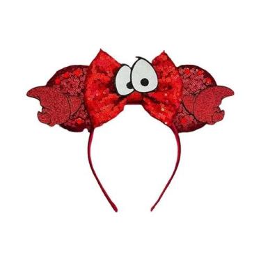 Imagem de Tiara De Orelhas Mickey Minnie Com Laços De Lantejoulas Acessórios De 