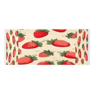 Imagem de Wassud Lindas capas de máquina de lavar e secadora de morango, protetor de lavadora com sacos de armazenamento, capa de geladeira à prova de poeira com bolsos para lavanderia doméstica, cozinha, 120 x