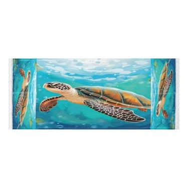 Imagem de Wassud Capas de lavadora e secadora de seaturtle, protetor de lavadora com sacos de armazenamento, capa de geladeira à prova de poeira com bolsos para lavanderia doméstica, cozinha, 120 x 55 cm