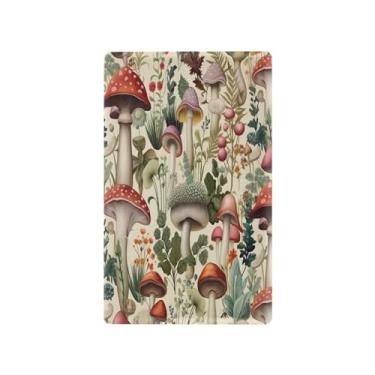 Imagem de Wassud Placa de cobertura de interruptor de luz de cogumelos, 1 capa de tomada em branco placa de parede decorativa decoração de casa sala de estar quarto