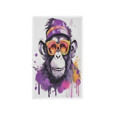 Imagem de Wassud Placa de proteção de interruptor de luz de macaco roxo, 1 capa de tomada em branco placa de parede decorativa decoração de casa sala de estar quarto