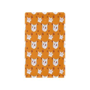 Imagem de Wassud Placa decorativa para interruptor de luz, capas decorativas de gato e pata, placa de parede para tomadas elétricas em branco 11 x 6 cm