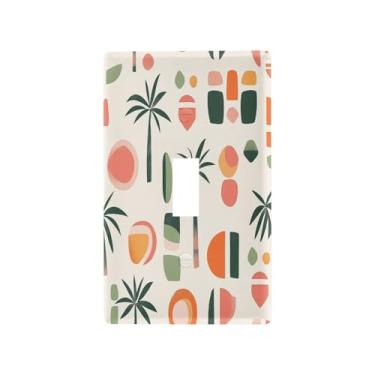 Imagem de Wassud Placa de cobertura para interruptor de luz, simples, padrão de árvore, capas de tomada decorativas, placa de parede para tomadas elétricas, interruptor único, 12 x 7 cm