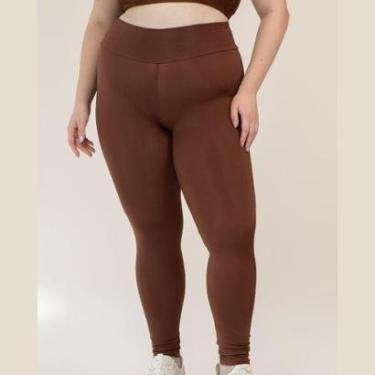 Imagem de Calça Legging Cirre Brilhante Trilobal Academia Liso-Feminino