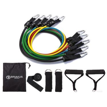 Imagem de Kit Tubing Premium 11 Peças Elástico Extensor Bravus Sport-Unissex