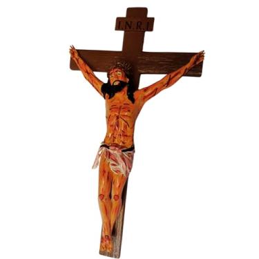 Imagem de Crucifixo De Parede Super Realista Rico em Detalhes Cristo Chagado Artesanal 50 cm