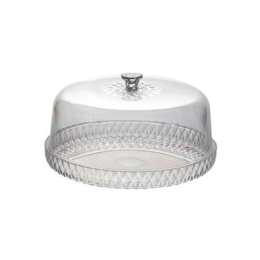 Imagem de Boleira Tampa Plasútil Prato Porta Bolo Torta Borda Alta