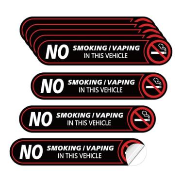 Imagem de 8 peças adesivos de sinal de proibição de fumar neste veículo, à prova d'água, durável, vinil, pequeno, não fumar, decalques vaping para negócios, carros, janelas 12 x 3 cm