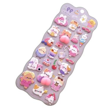 Imagem de Autocolantes 3D Para Crianças,Brinquedos Adesivos,Autocolantes de Figuras de Cartoon para Scrapbooks - Para Diario Scrapbook Estojo Tablet Capa De Telemovel Garrafa De Agua Portatil Skateboard