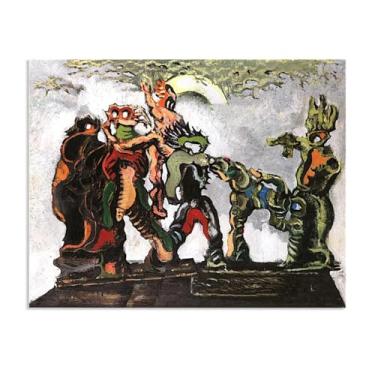 Imagem de Max Ernst Poster La Carmagnole Reproduções de pinturas famosas Surrealismo Tela de parede Max Ernst Decoração de parede para presentes de sala de estar 80 x 60 cm (32 x 24 polegadas) sem moldura