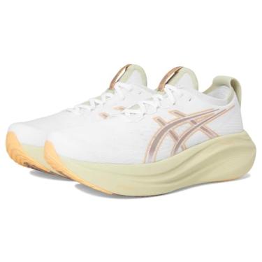 Imagem de ASICS Gel-Nimbus 27 Tênis masculino, Branco/castanho, 13 X-Wide